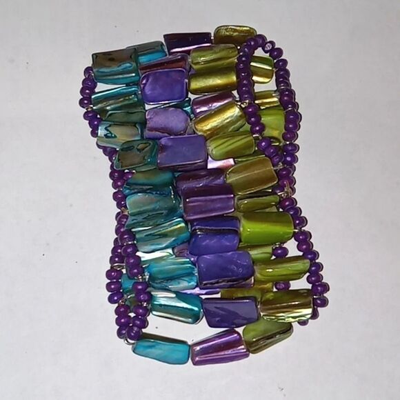 Large‎ vintage beaded bracelet - Picture 3 of 4